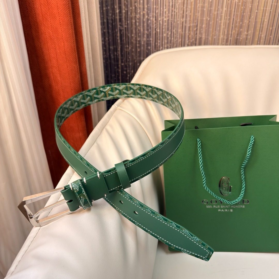 Goyard Green Monogram Canvas Belt