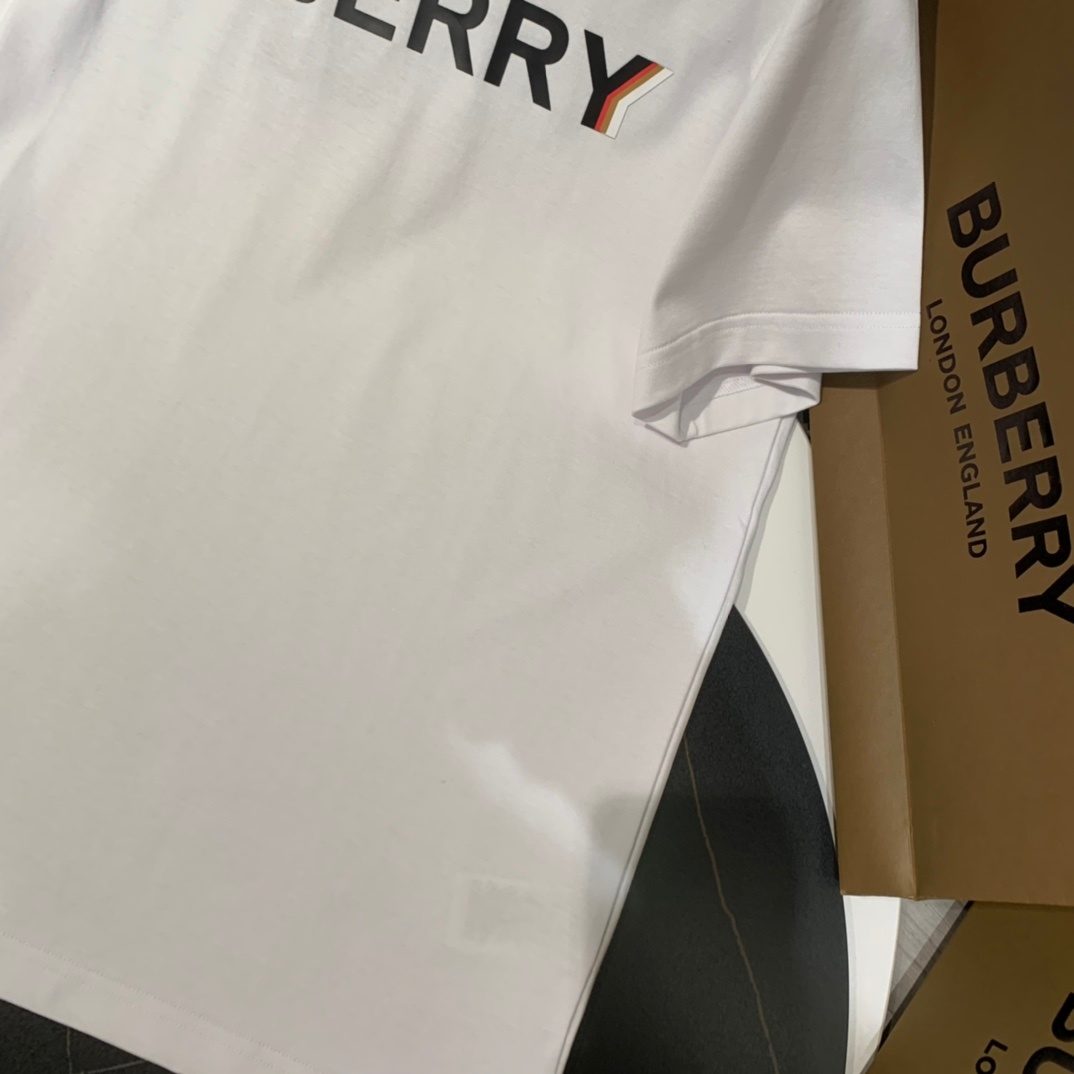 Burberry Logo Print Cotton T-Shirt