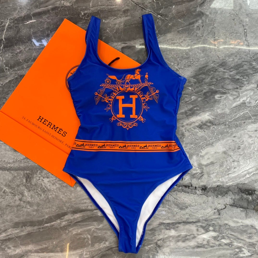 Hermès Equestrian H Logo One-Piece Swimsuit