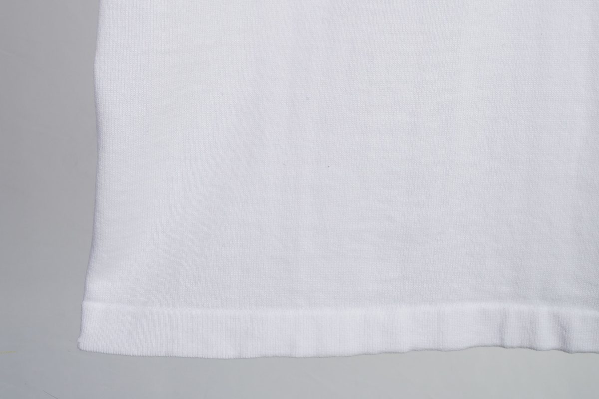 White Ribbed Crewneck T-Shirt