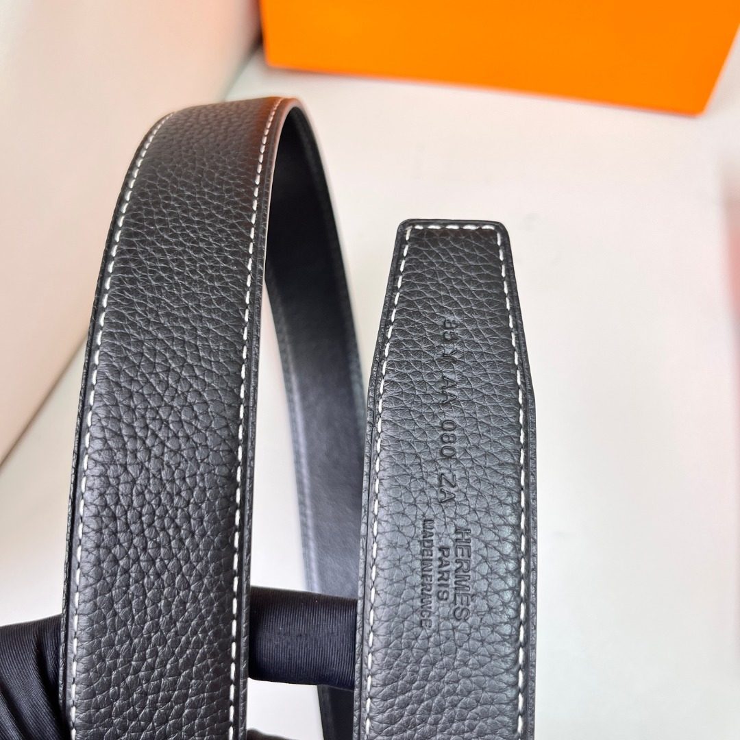 Hermès Leather Belt with H Buckle