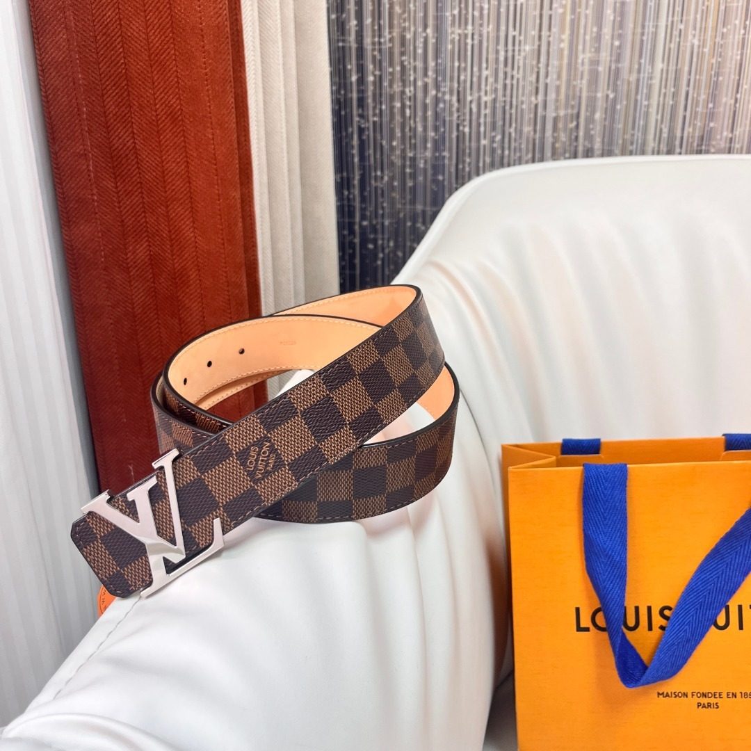 Louis Vuitton Damier Checkered Leather Belt
