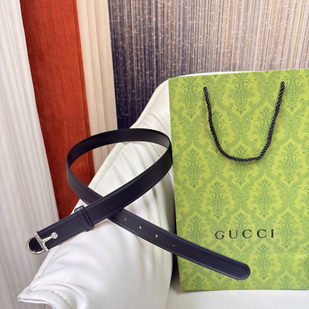 Gucci GG Damask Leather Belt