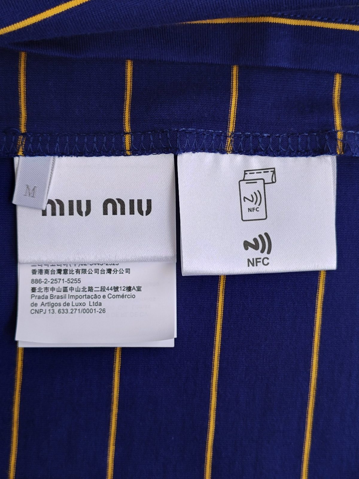 Miu Miu Striped Cotton T-Shirt