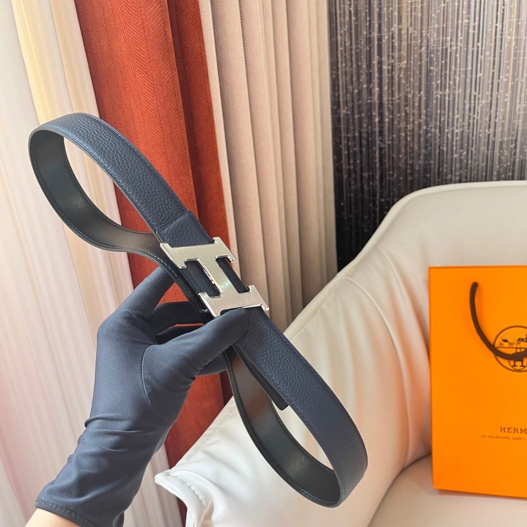 Hermès H Buckle Reversible Leather Belt