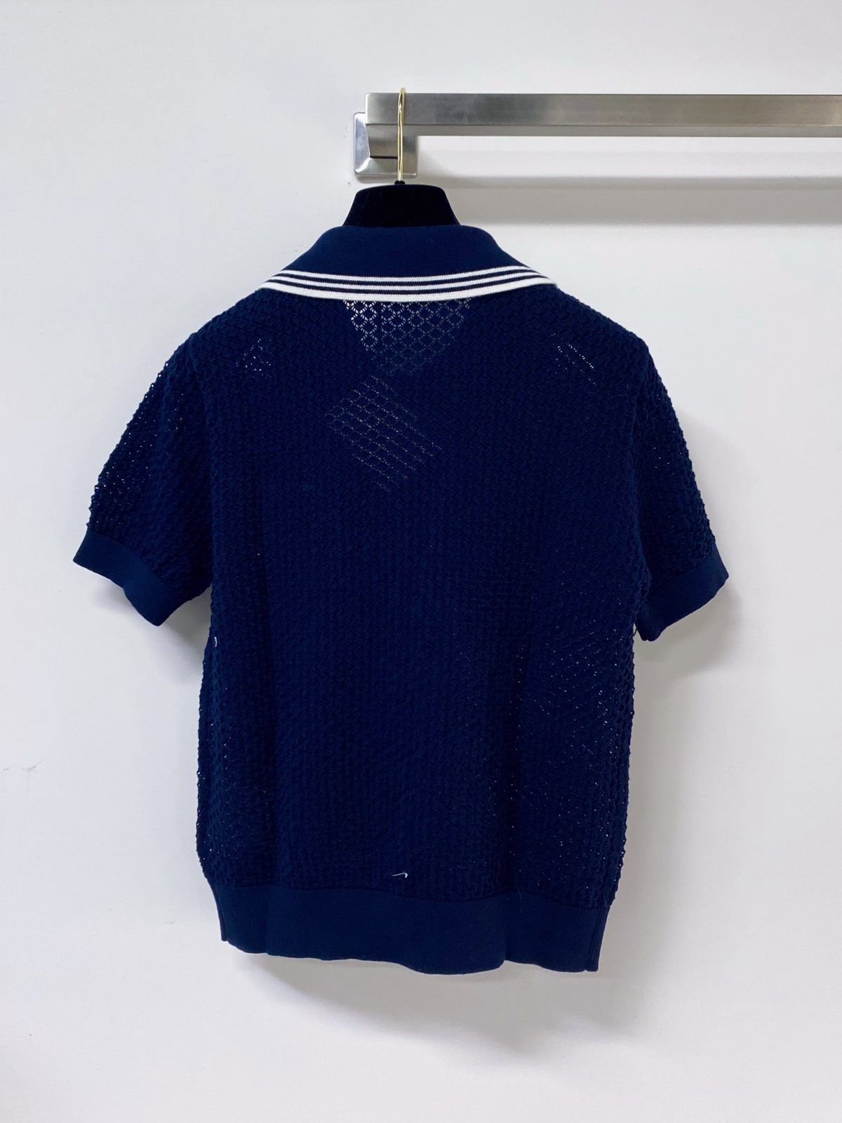 Navy Wool Cashmere Blend Polo Shirt