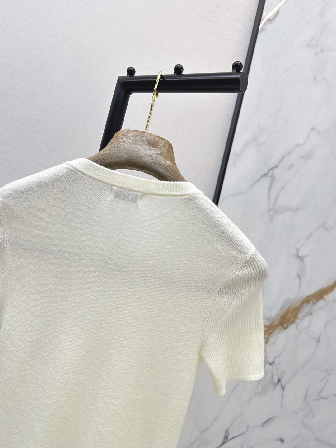Ribbed Crewneck Short Sleeve T-Shirt