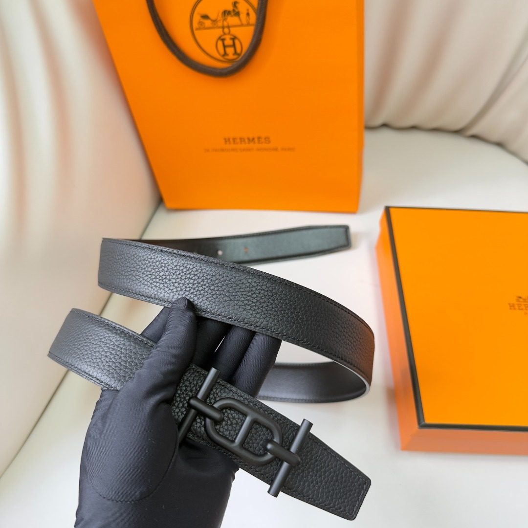 Hermès Textured Leather Belt with H Buckle