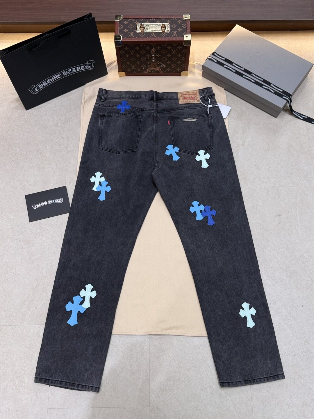 Chrome Hearts Cross Patch Denim Jeans