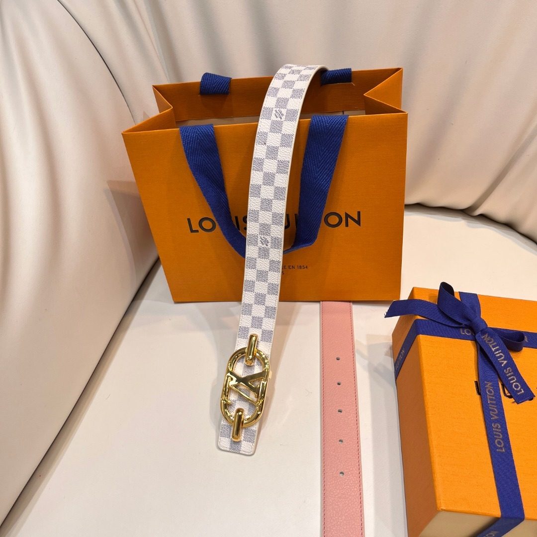 Louis Vuitton Damier Azur Leather Belt