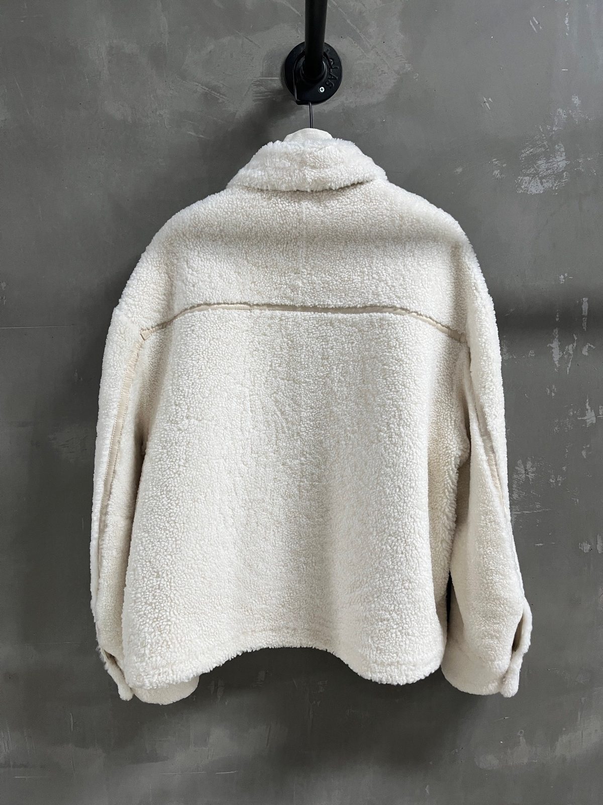 Cream Fleece Quarter-Zip Pullover Jacket