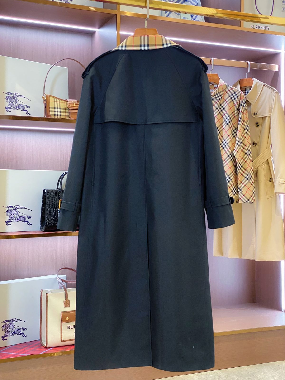 Burberry Vintage Check Collar Trench Coat