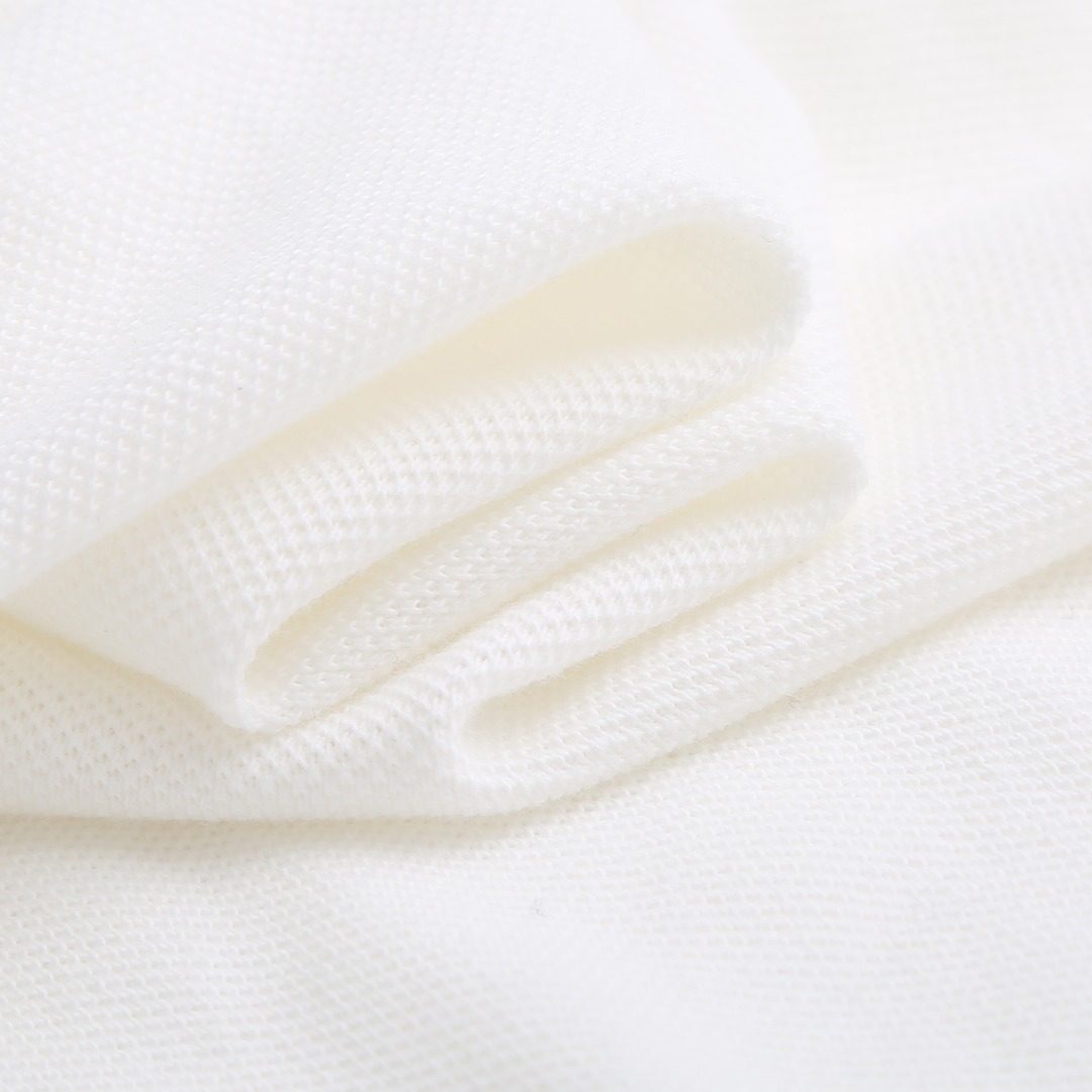 Moncler Logo Patch White Polo Shirt