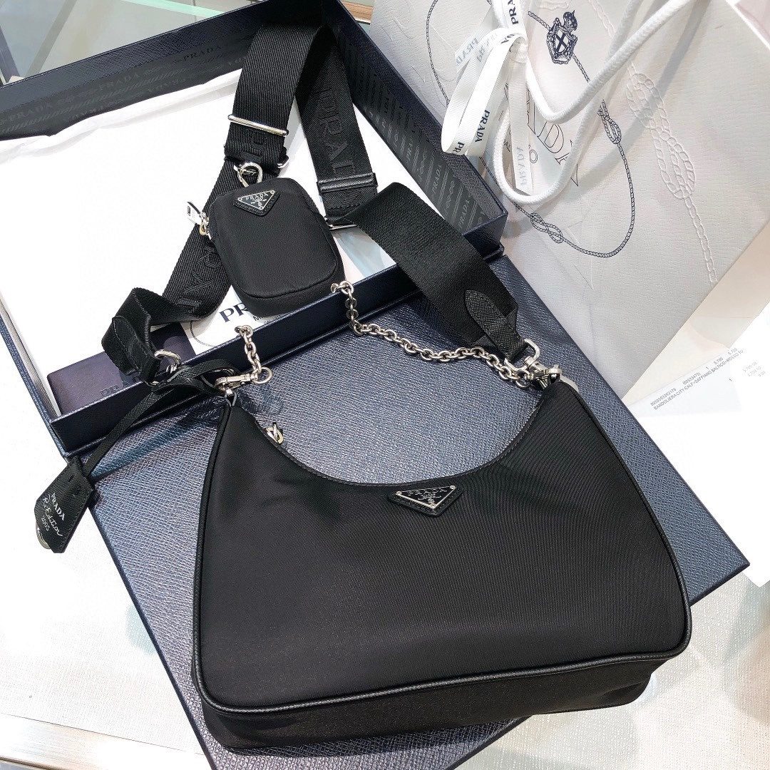 Prada Black Nylon Shoulder Bag