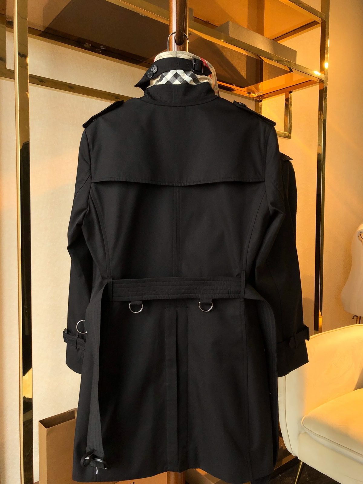 Burberry Black Double-Breasted Trench Coat