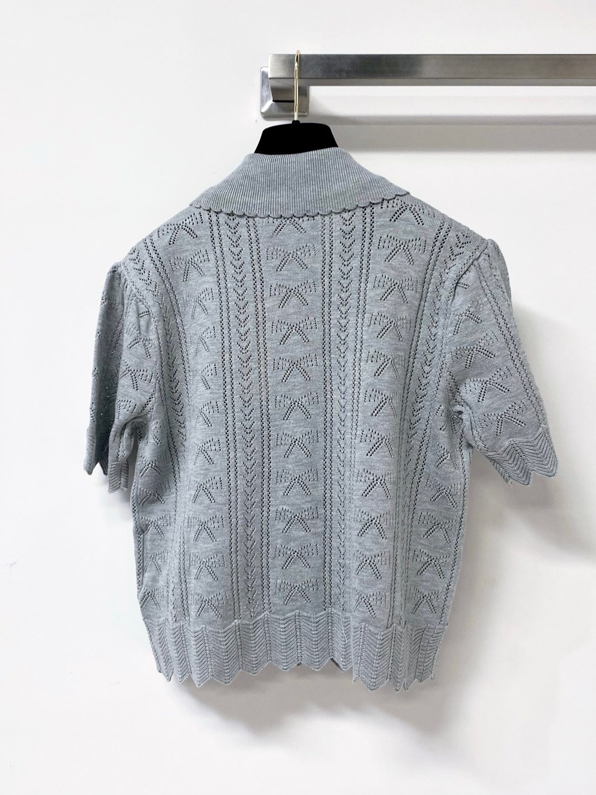 Miu Miu Wool Knit Short-Sleeve Cardigan