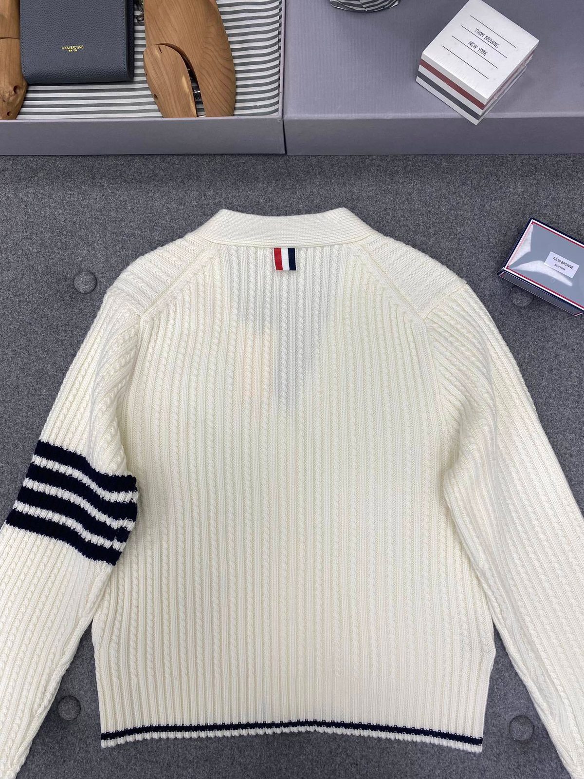 Thom Browne Striped Cardigan Sweater