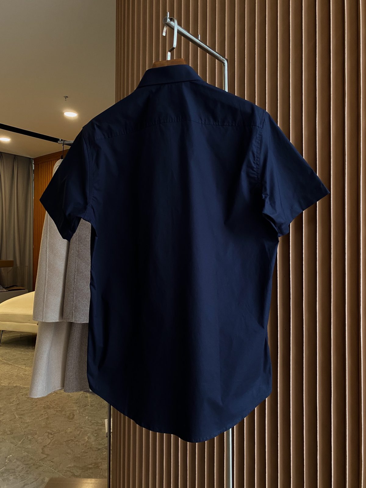 Burberry Short-Sleeve Navy Cotton Shirt