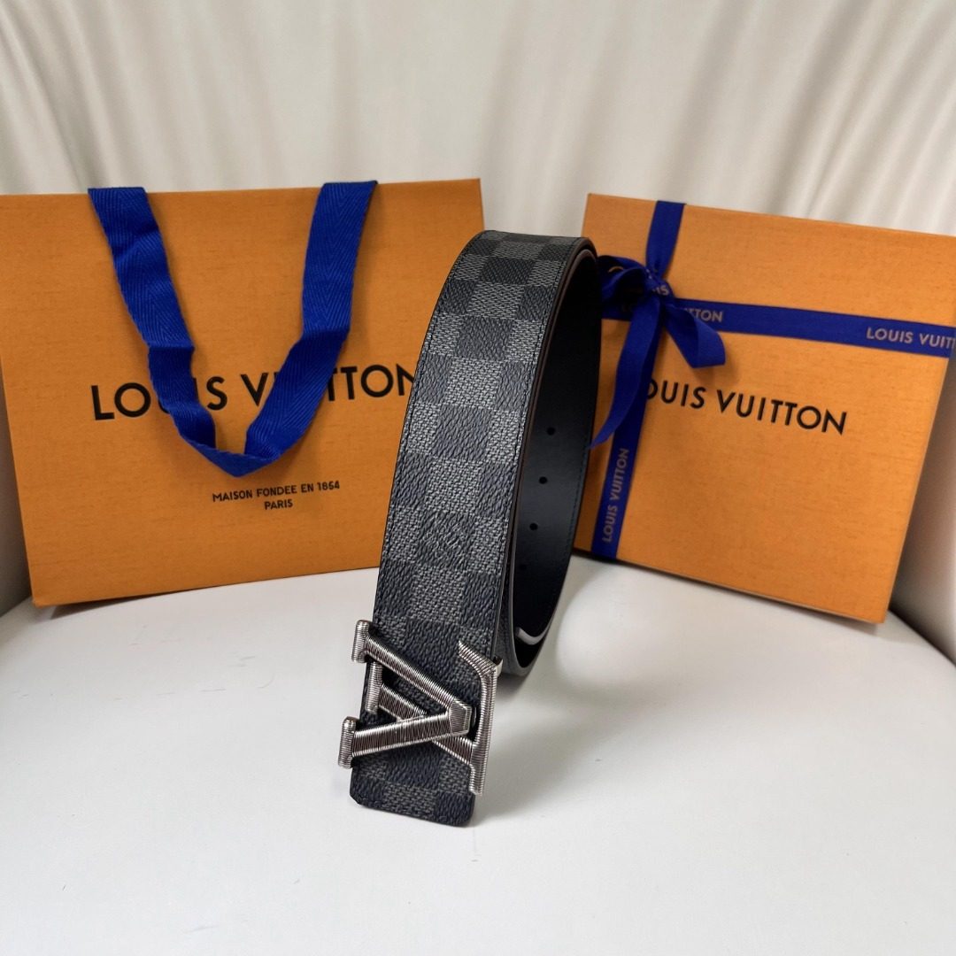 Louis Vuitton Damier Graphite Leather Belt