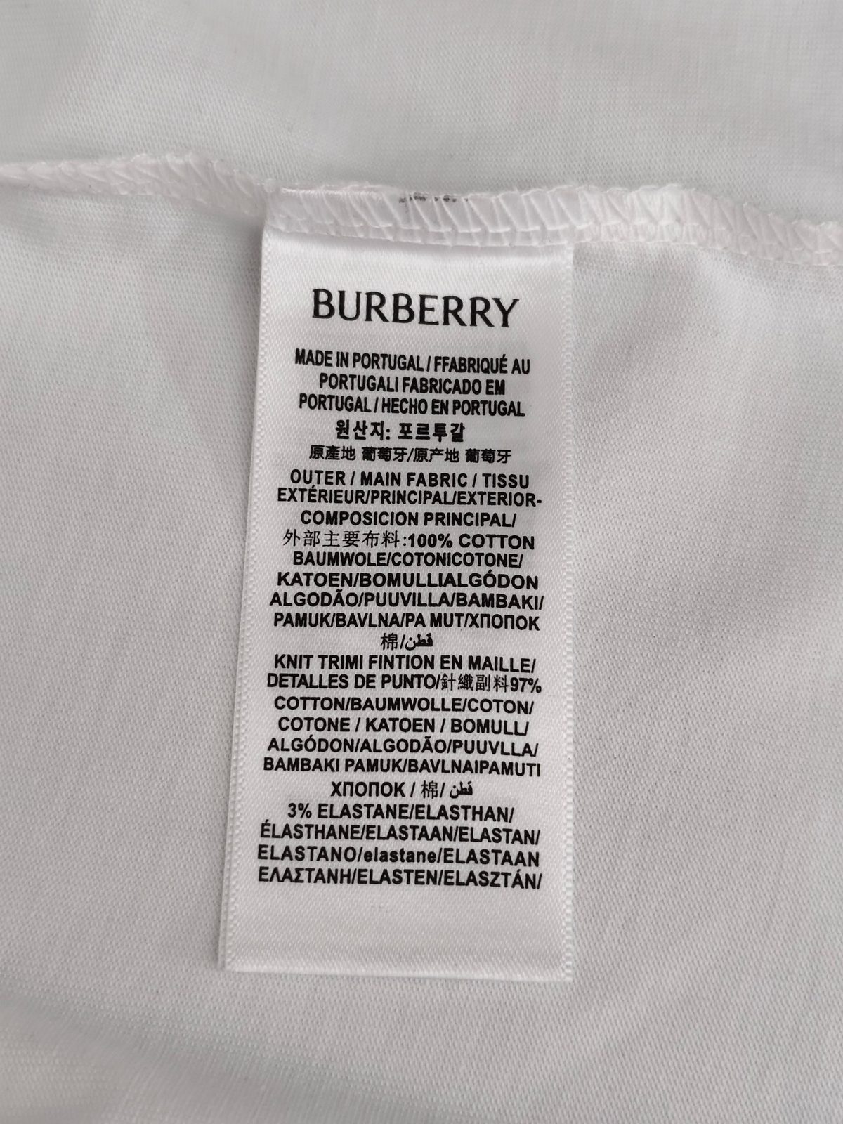 Burberry Embroidered Logo Cotton T-Shirt