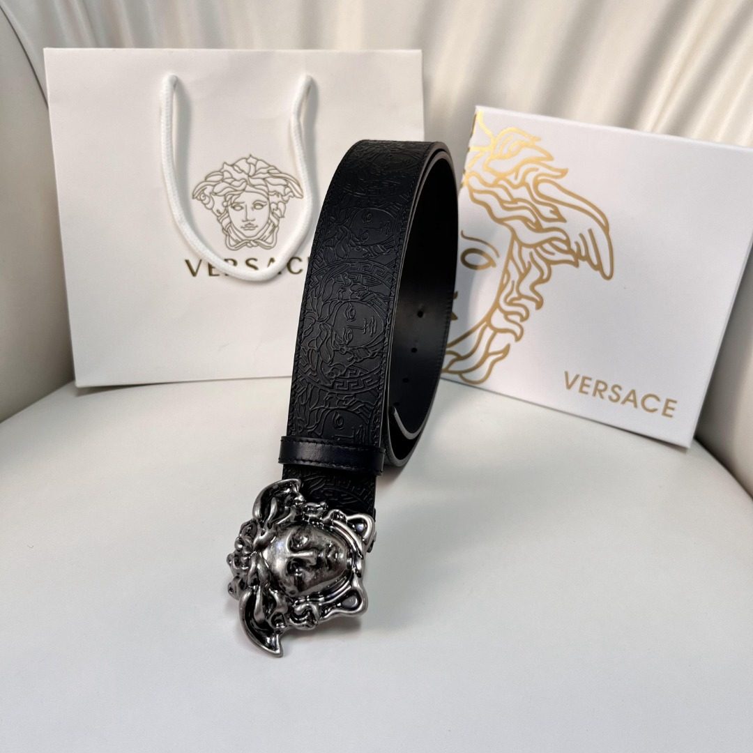 Versace Medusa Head Leather Belt