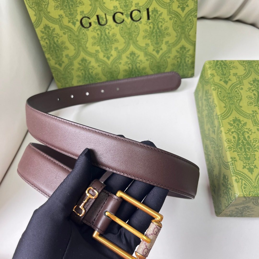 Gucci Bamboo Leather Belt Brown