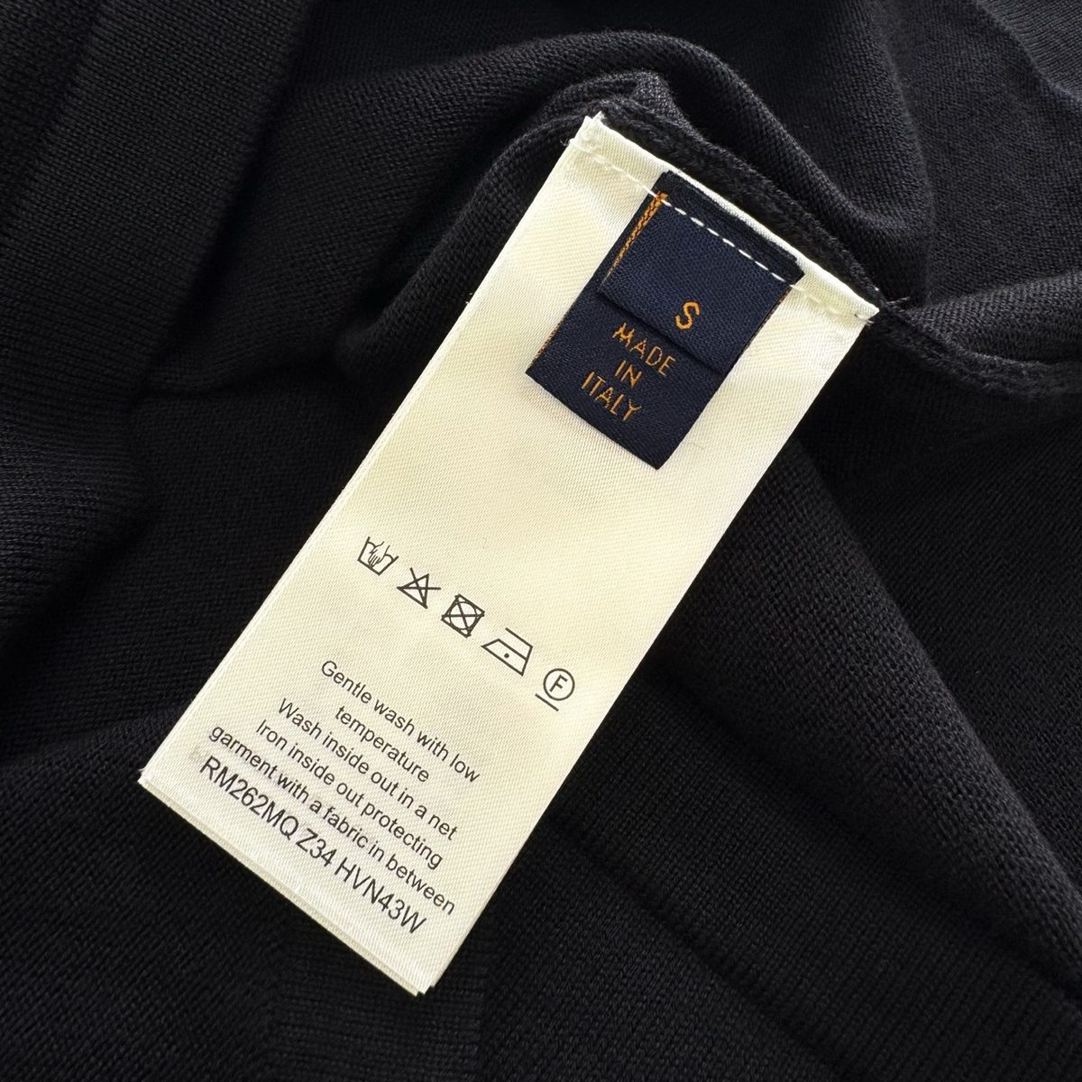 Designer Black Crewneck Sweater Made in Italy