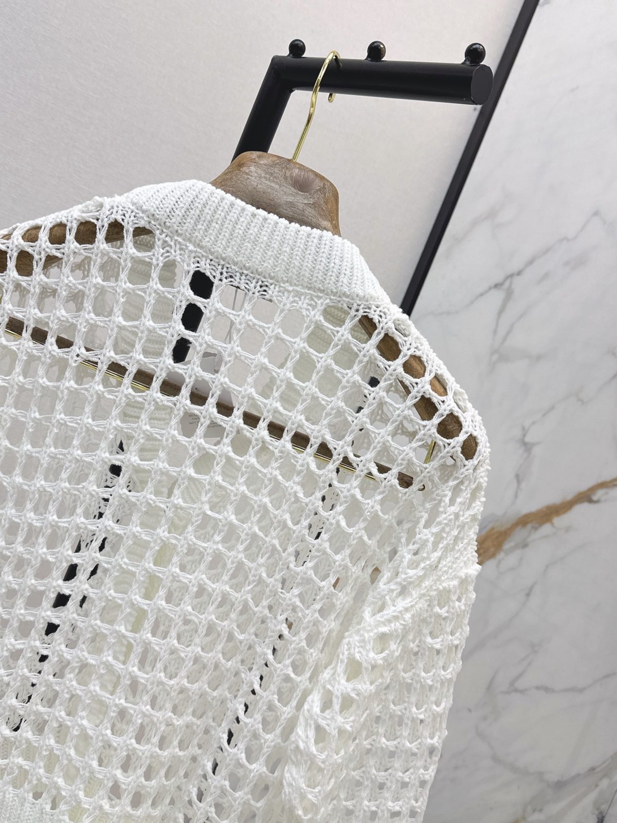 White Open Knit Cardigan Sweater