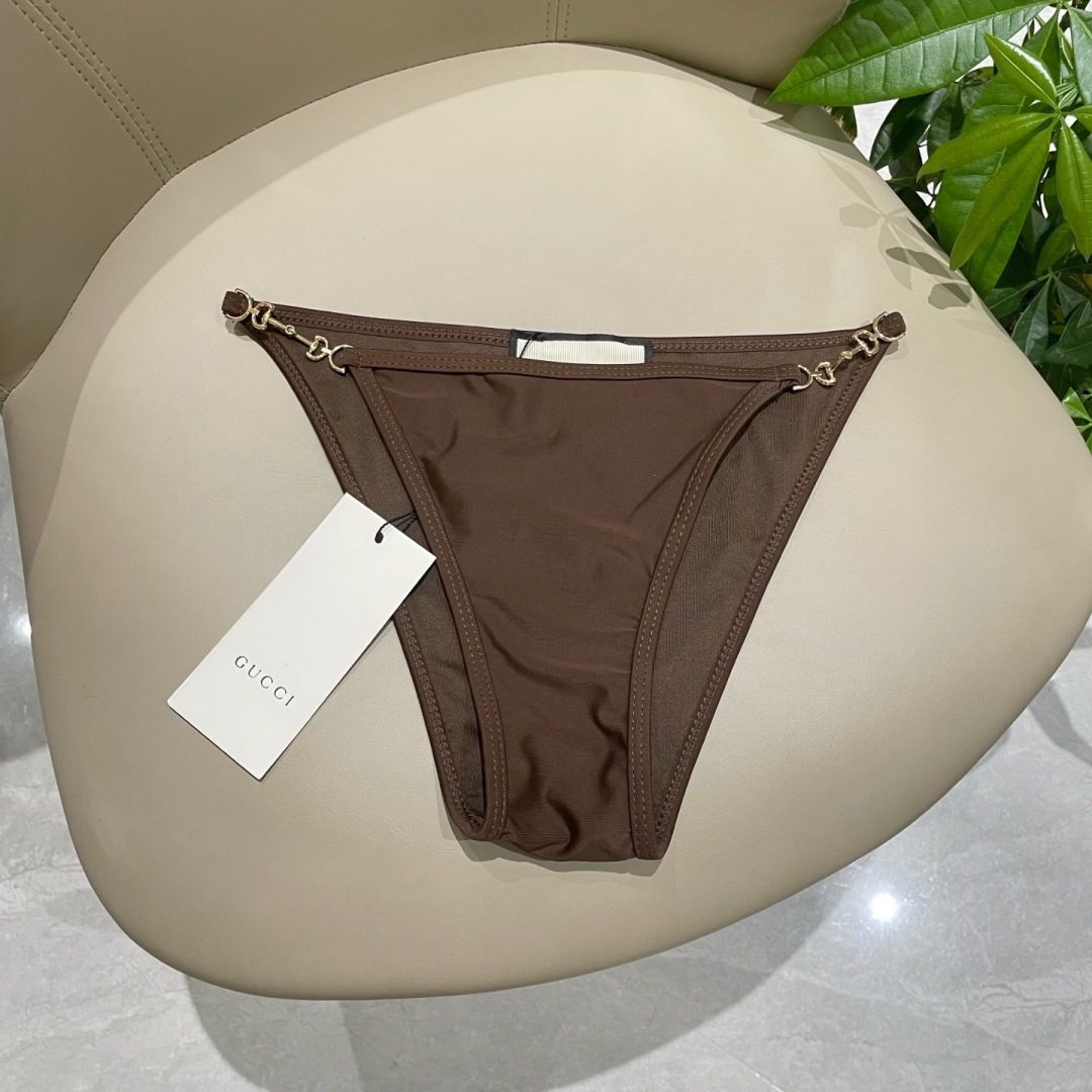 Gucci Brown Horsebit Bikini Set