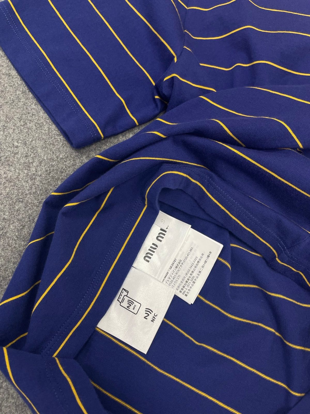 Miu Miu Striped Cotton Crewneck T-Shirt