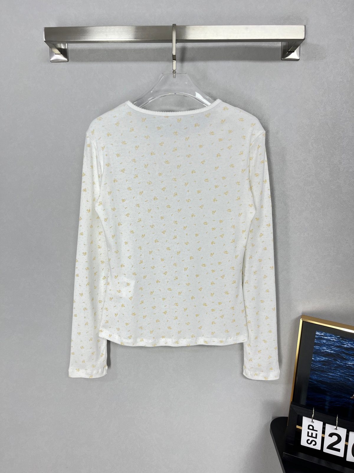 Men's Floral Print Long Sleeve Cotton T-Shirt