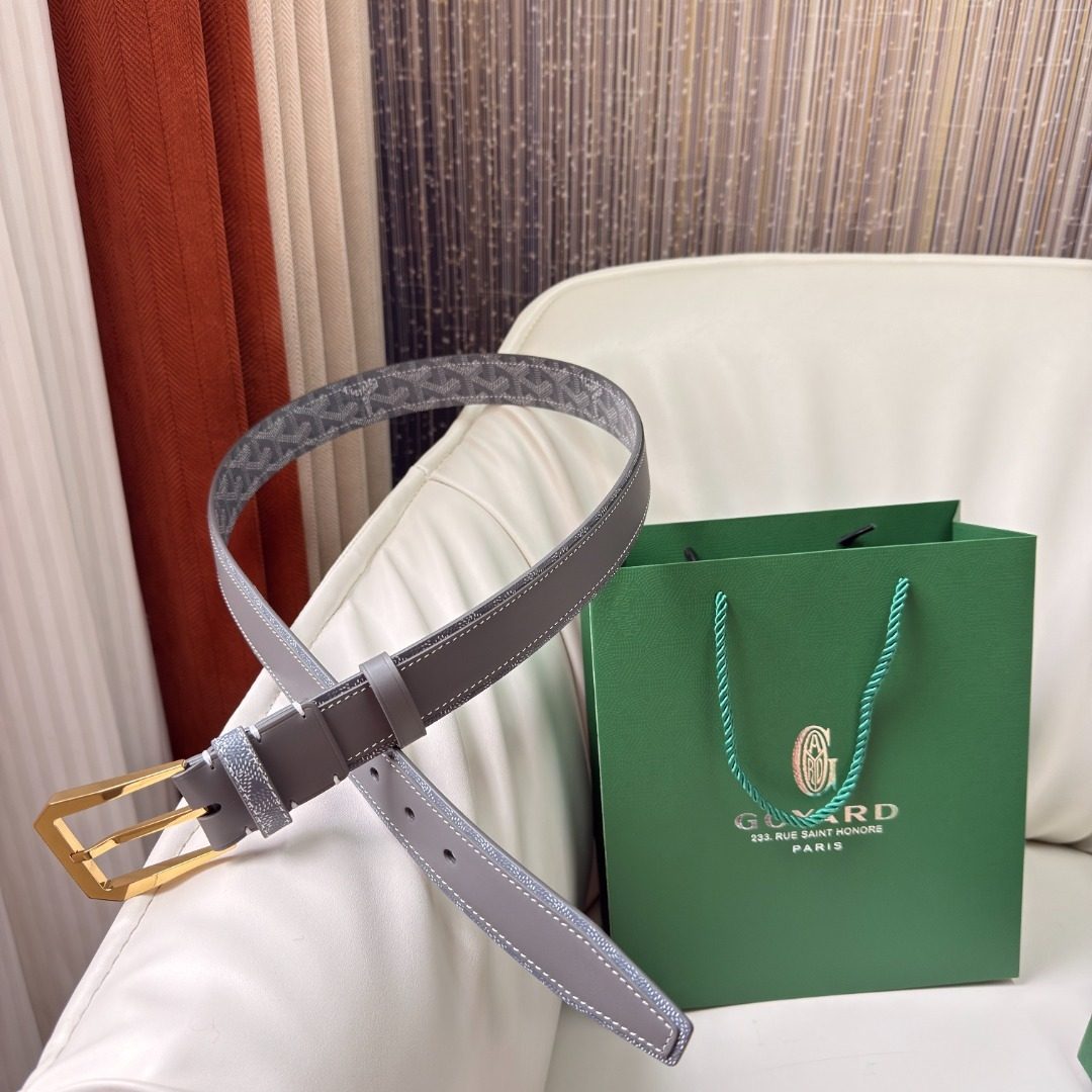 Gucci GG Canvas Leather Belt Gray