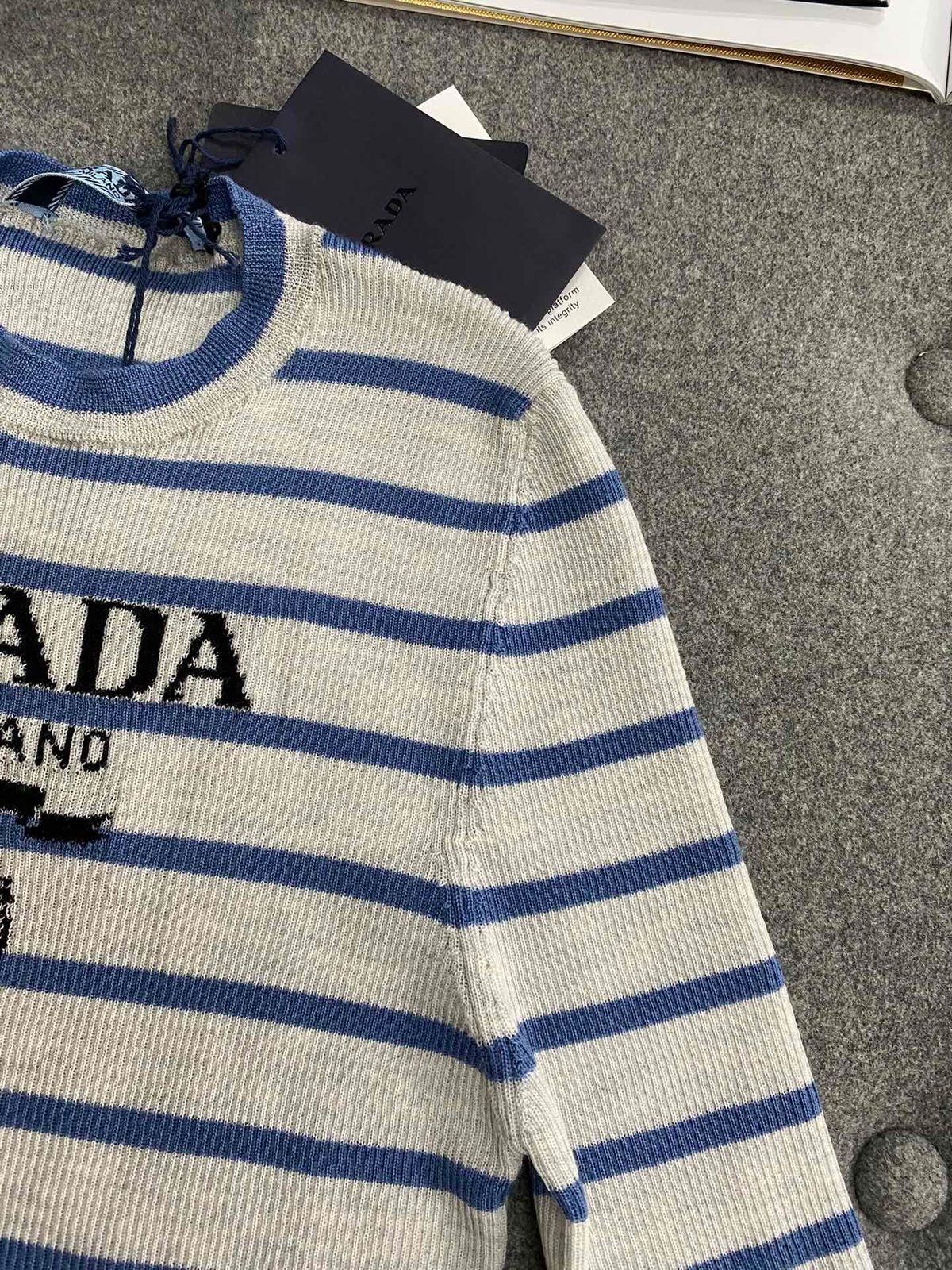 Prada Striped Wool Crewneck Sweater