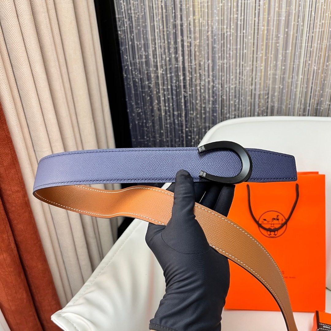 Hermès Reversible Canvas and Leather Belt