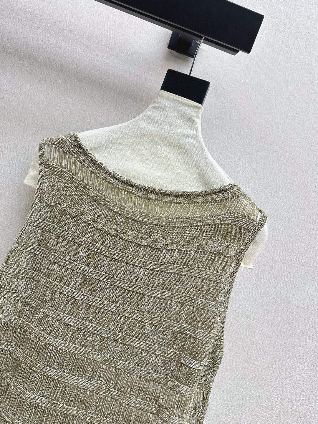 Metallic Knit Fringe Tank Top