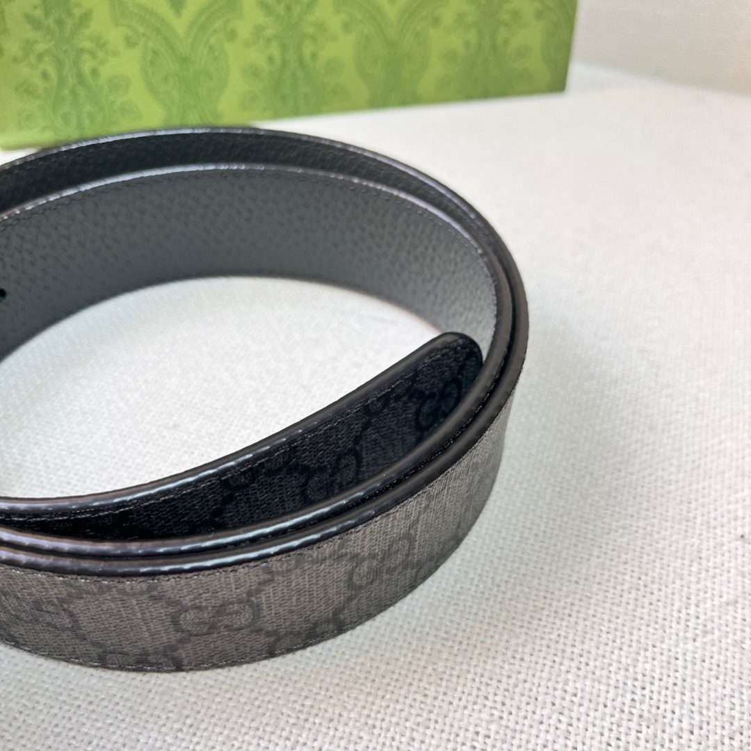 Gucci GG Monogram Canvas Leather Belt