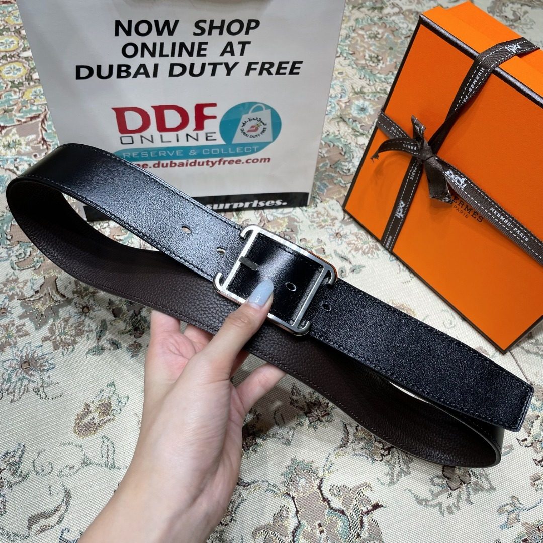 Hermès Reversible Leather Belt with H Buckle