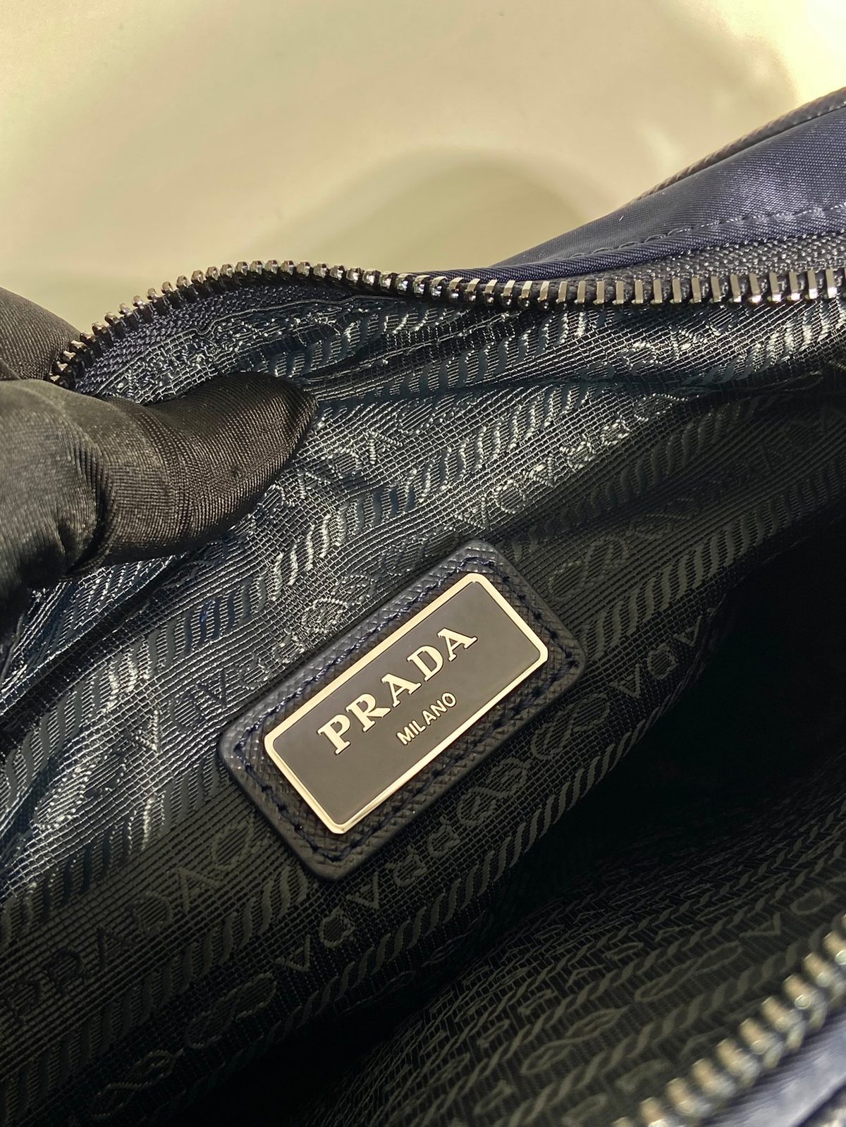 Prada Nylon Camera Bag Navy