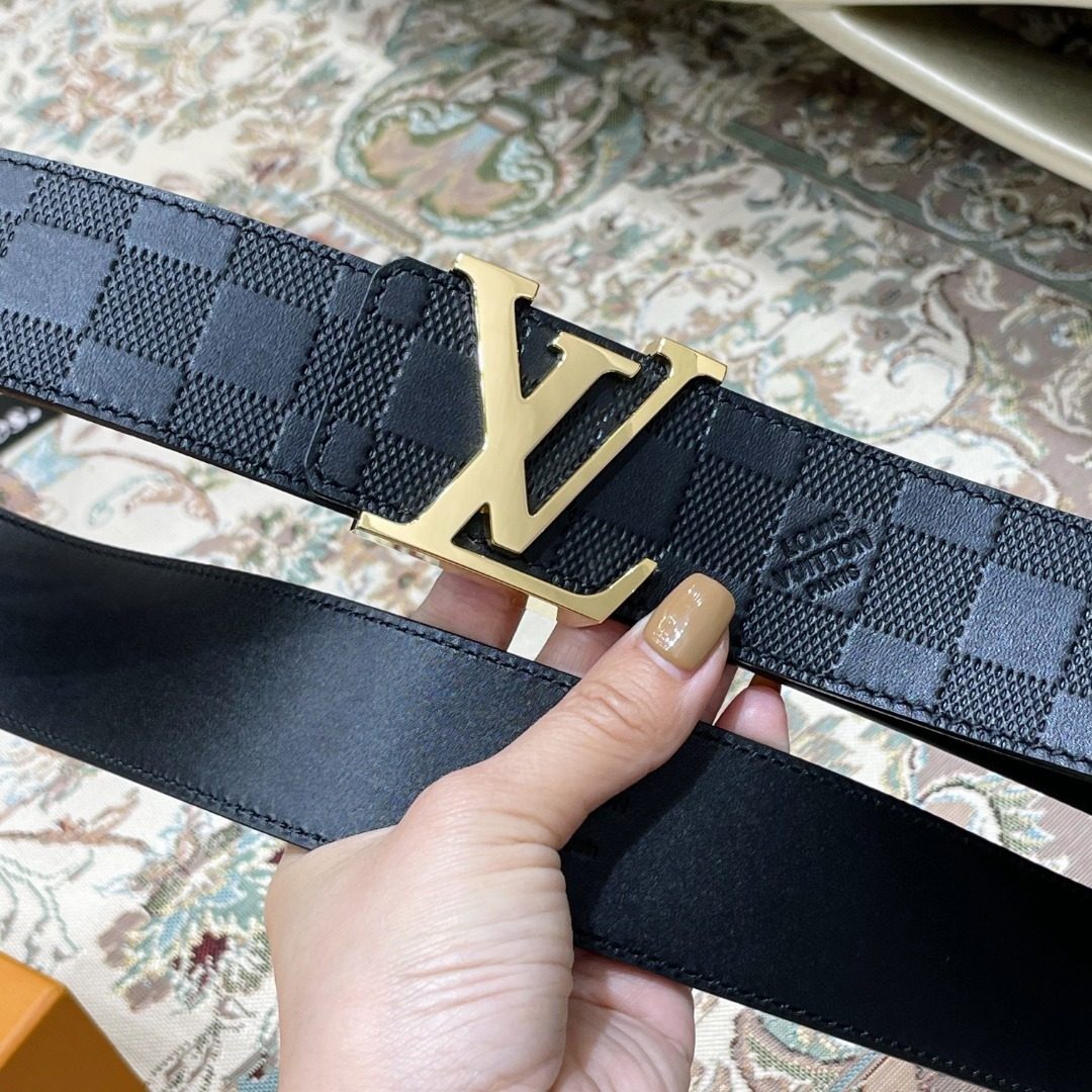 Louis Vuitton Damier Graphite Belt Gold Buckle