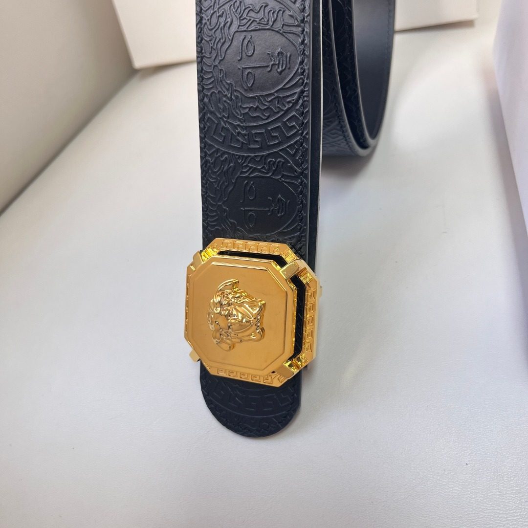 Versace Medusa Embossed Leather Belt
