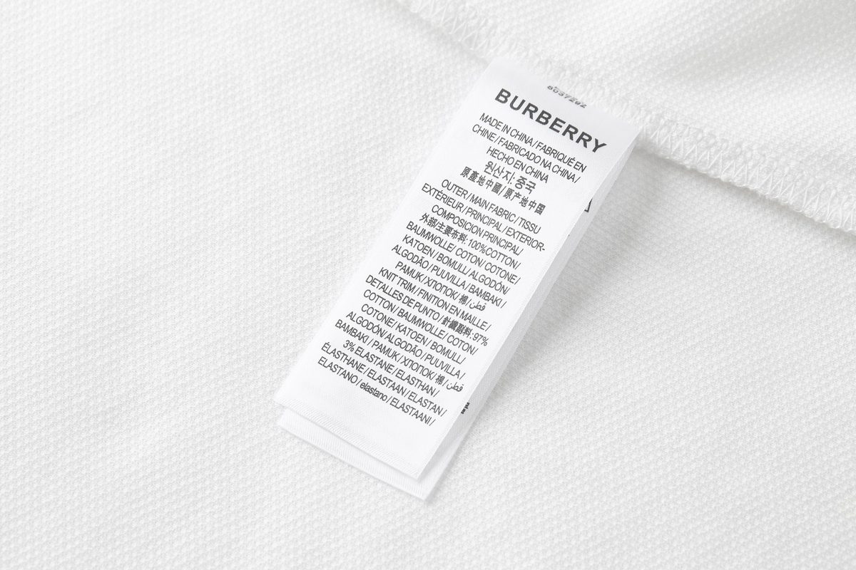 Burberry Pure White Embroidered Polo Shirt