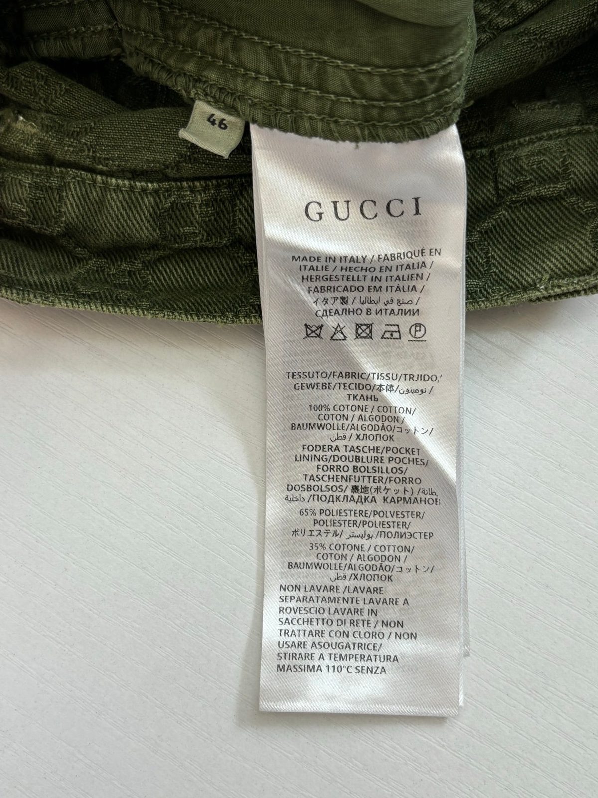 Gucci GG Monogram Cargo Shorts Green