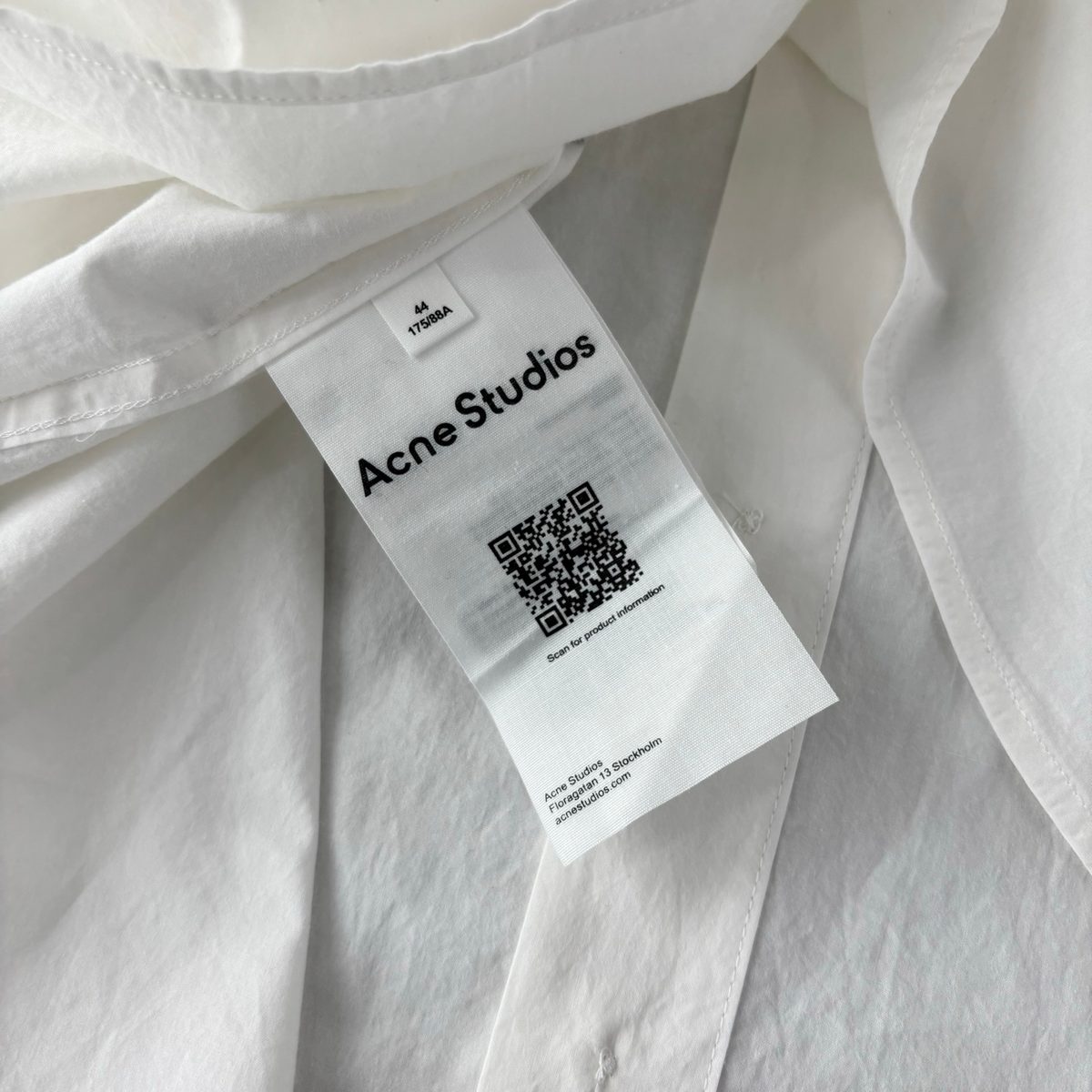 Acne Studios AC Ribbon White Oxford Shirt