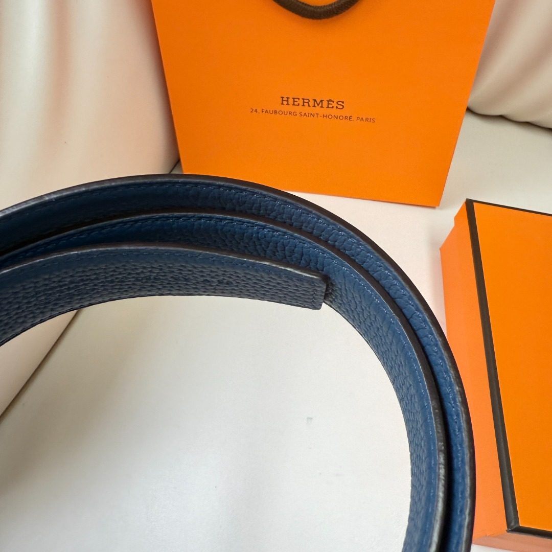 Hermès Reversible Leather Belt with H Buckle
