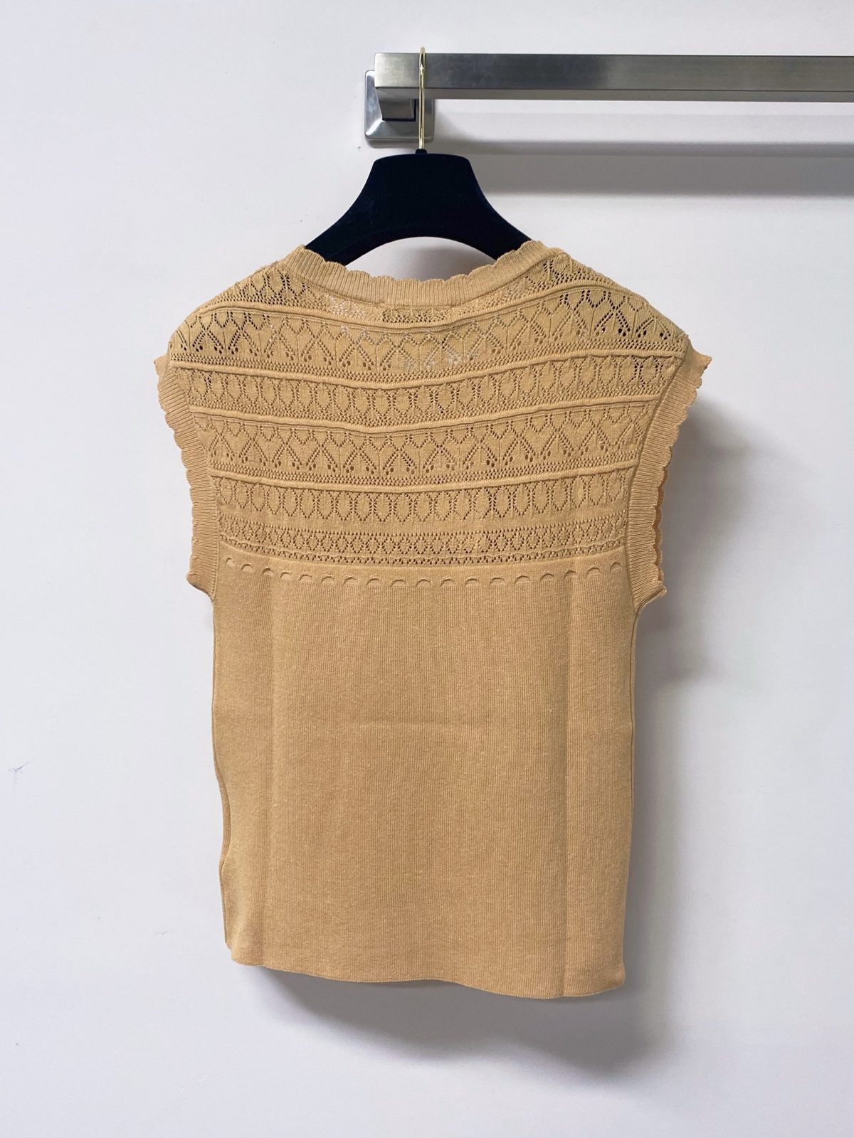 Miu Miu Knit Sleeveless Vest Beige