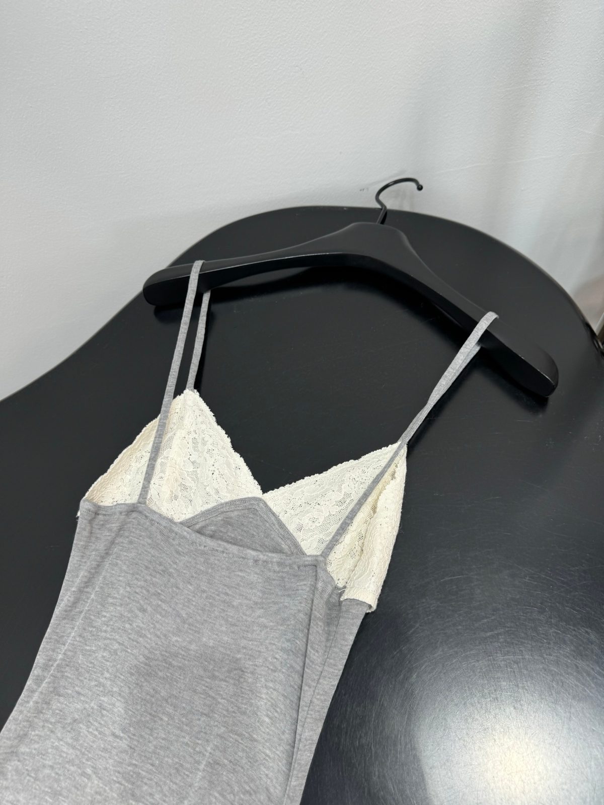 Grey Lace Camisole Top