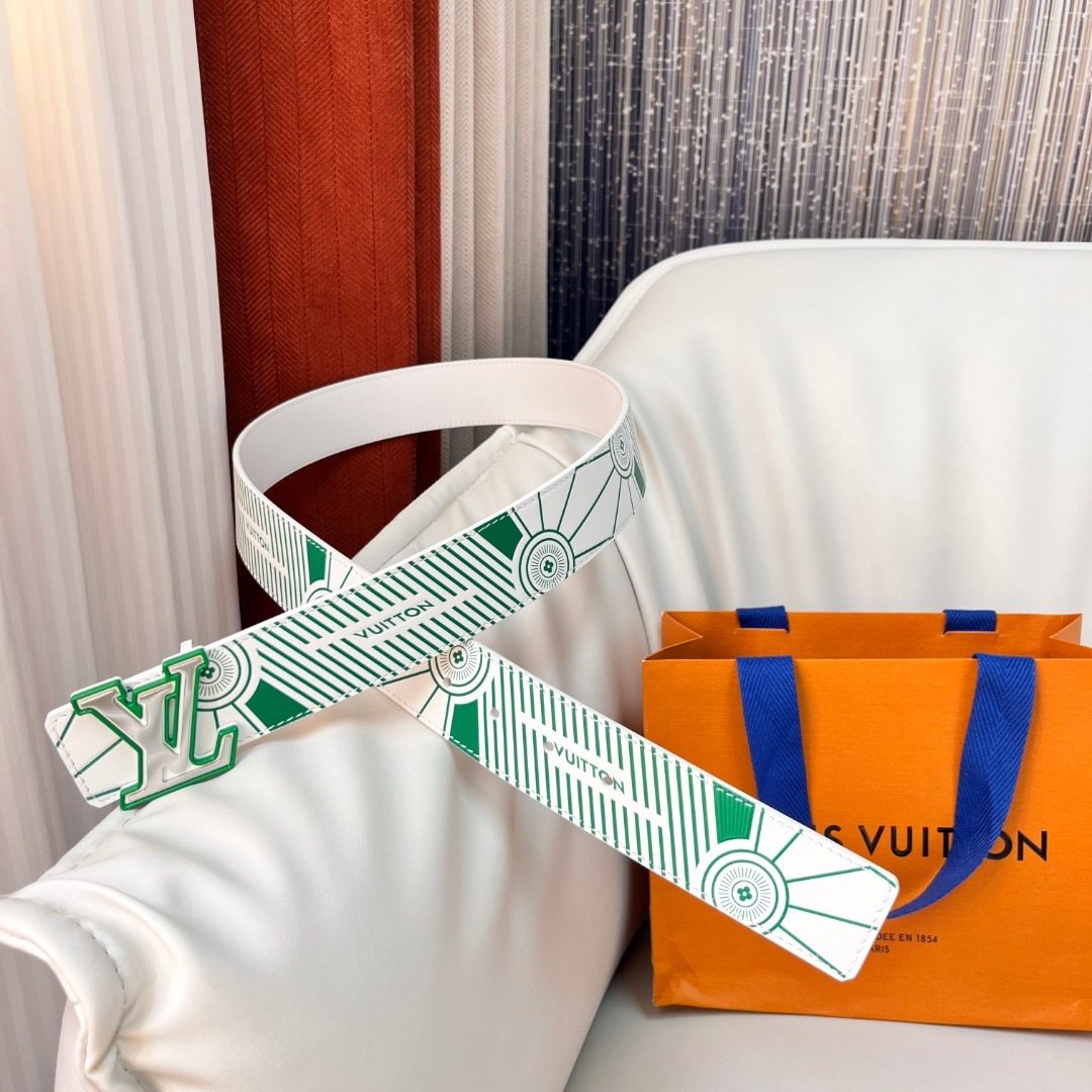 Louis Vuitton Monogram Green Canvas Belt