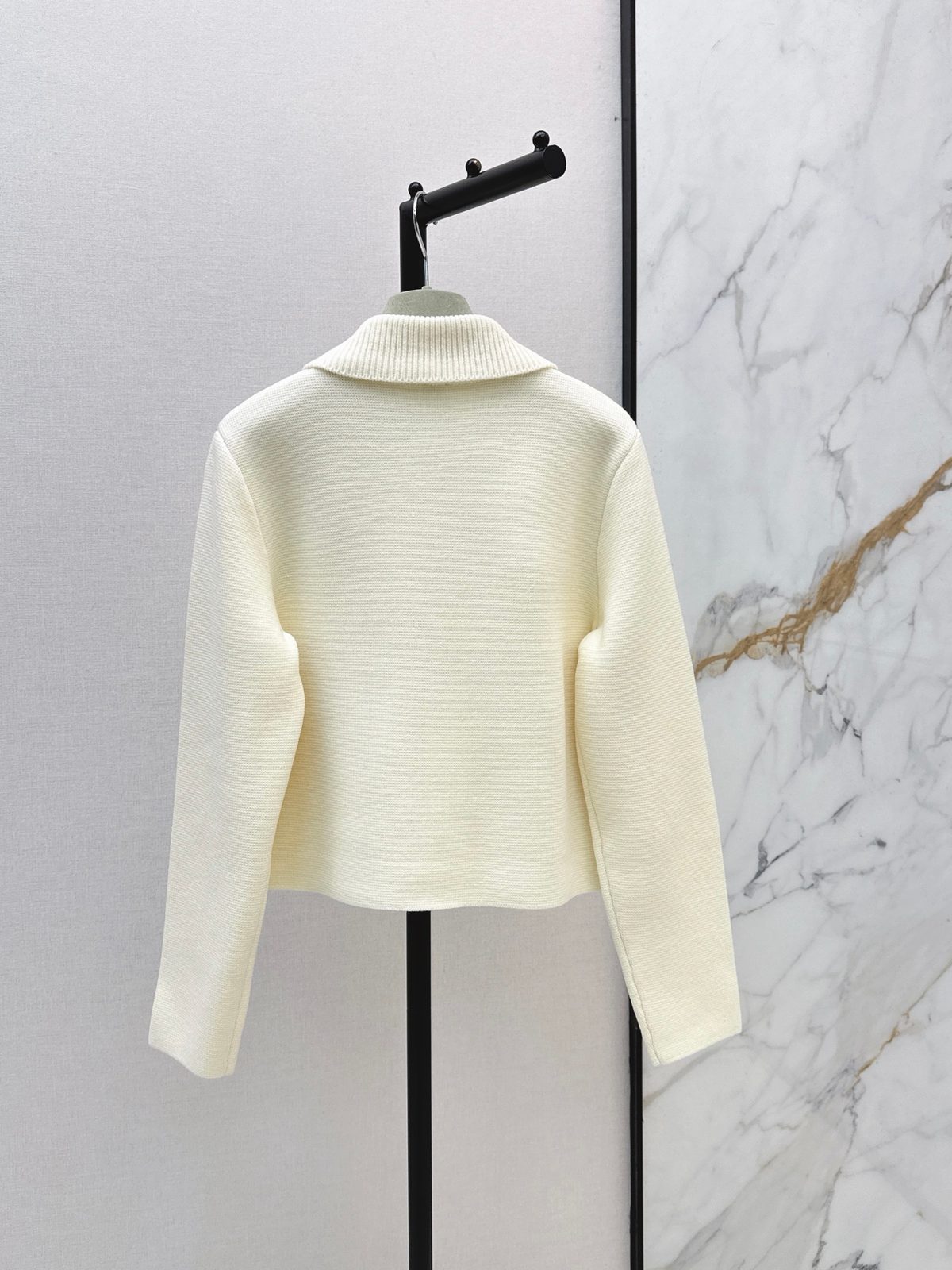 Hermès Wool Zip Jacket Cream