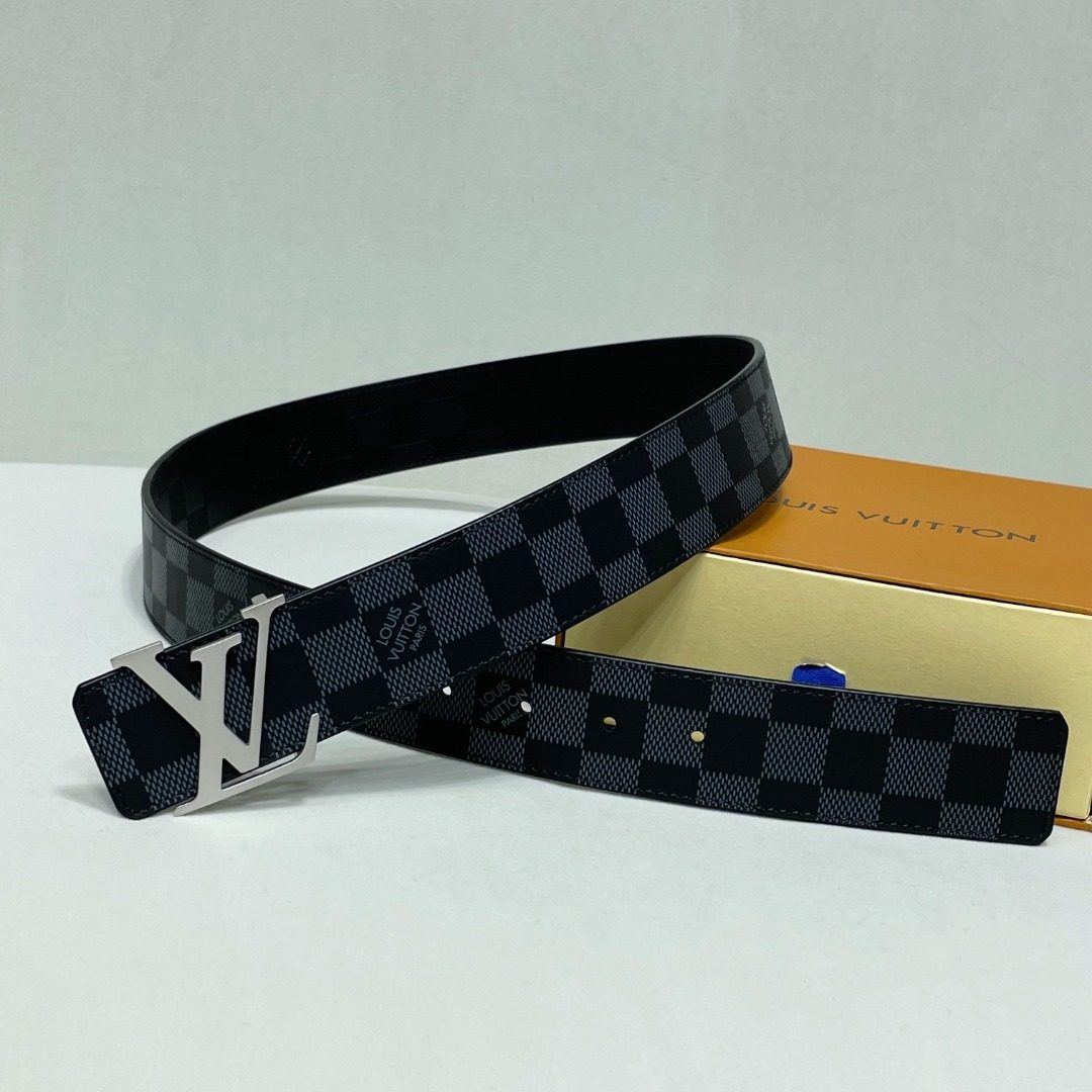 Louis Vuitton Damier Ebene Belt with LV Buckle