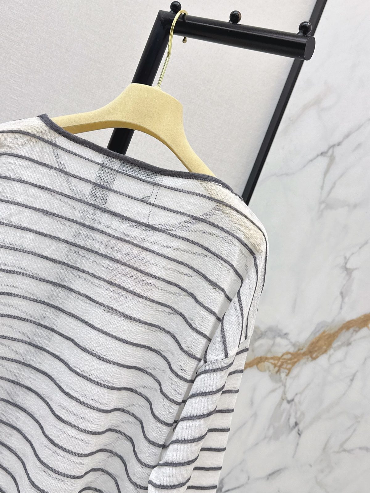 Miu Miu Striped Long-Sleeve T-Shirt